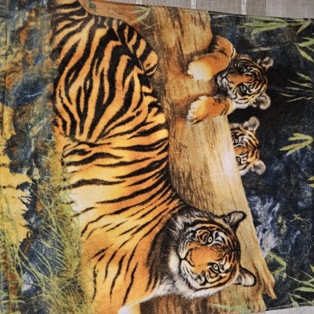 Hautman Brothers Collection Vintage Quiet Fire Tiger Beach Towel